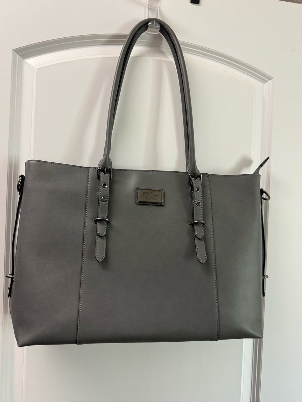 Gray Laptop Tote Bag by Mosis